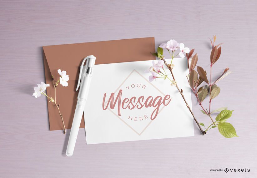 Floral letter mockup composition Floral letter mockup composition
