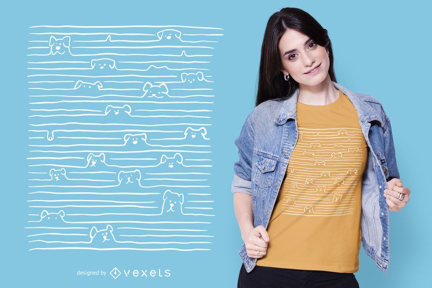 Dogs in Lines T-shirt Design Dogs in Lines T-shirt Design