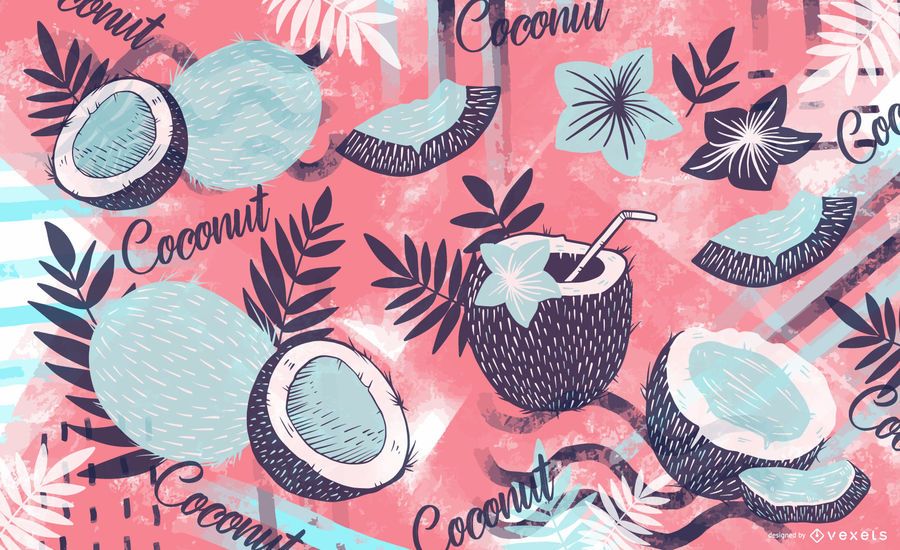 Colorful coconut pattern design Colorful coconut pattern design