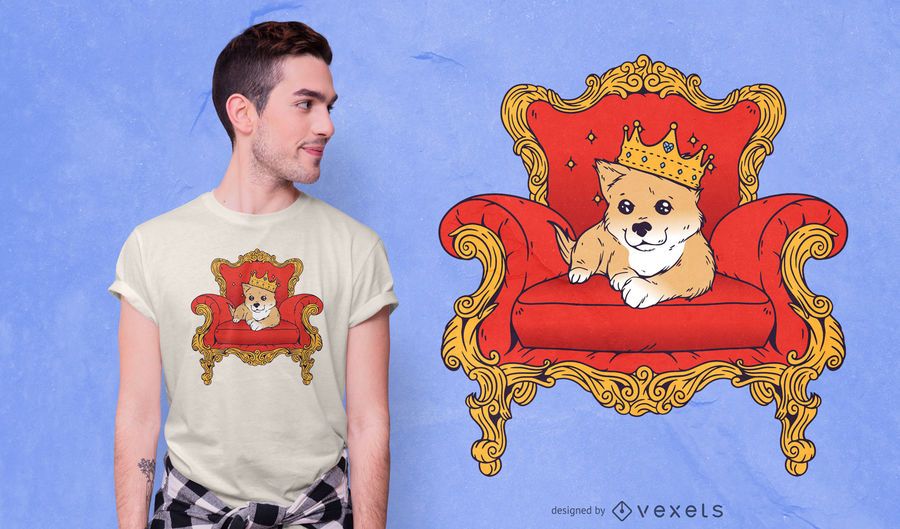 Projeto do t-shirt do cão de filhote de cachorro do rei Projeto do t-shirt do cão de filhote de cachorro do rei