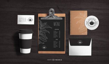 Coffee shop mockup composition Coffee shop mockup composition
