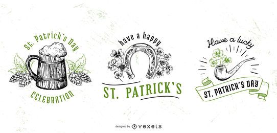 St patricks day badge set St patricks day badge set