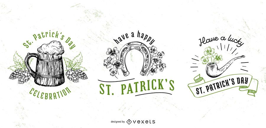Conjunto de insignias del día de san patricio Conjunto de insignias del día de san patricio