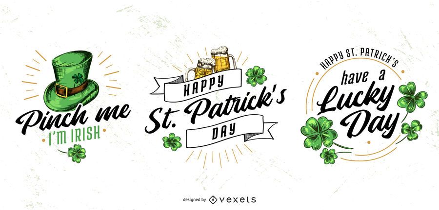 St patricks badge set St patricks badge set