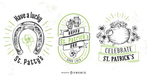 Conjunto de insignias del día de san patricio Conjunto de insignias del día de san patricio