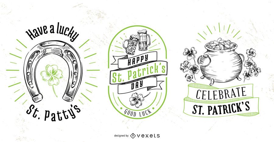 St patrick's day badge set St patrick's day badge set