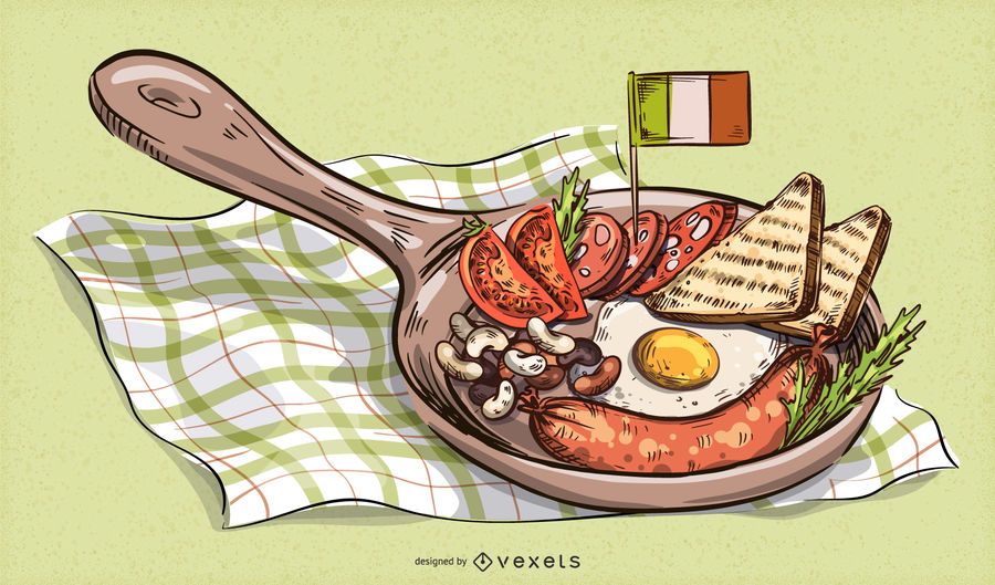 Ilustración de comida tradicional de San Patricio Ilustración de comida tradicional de San Patricio