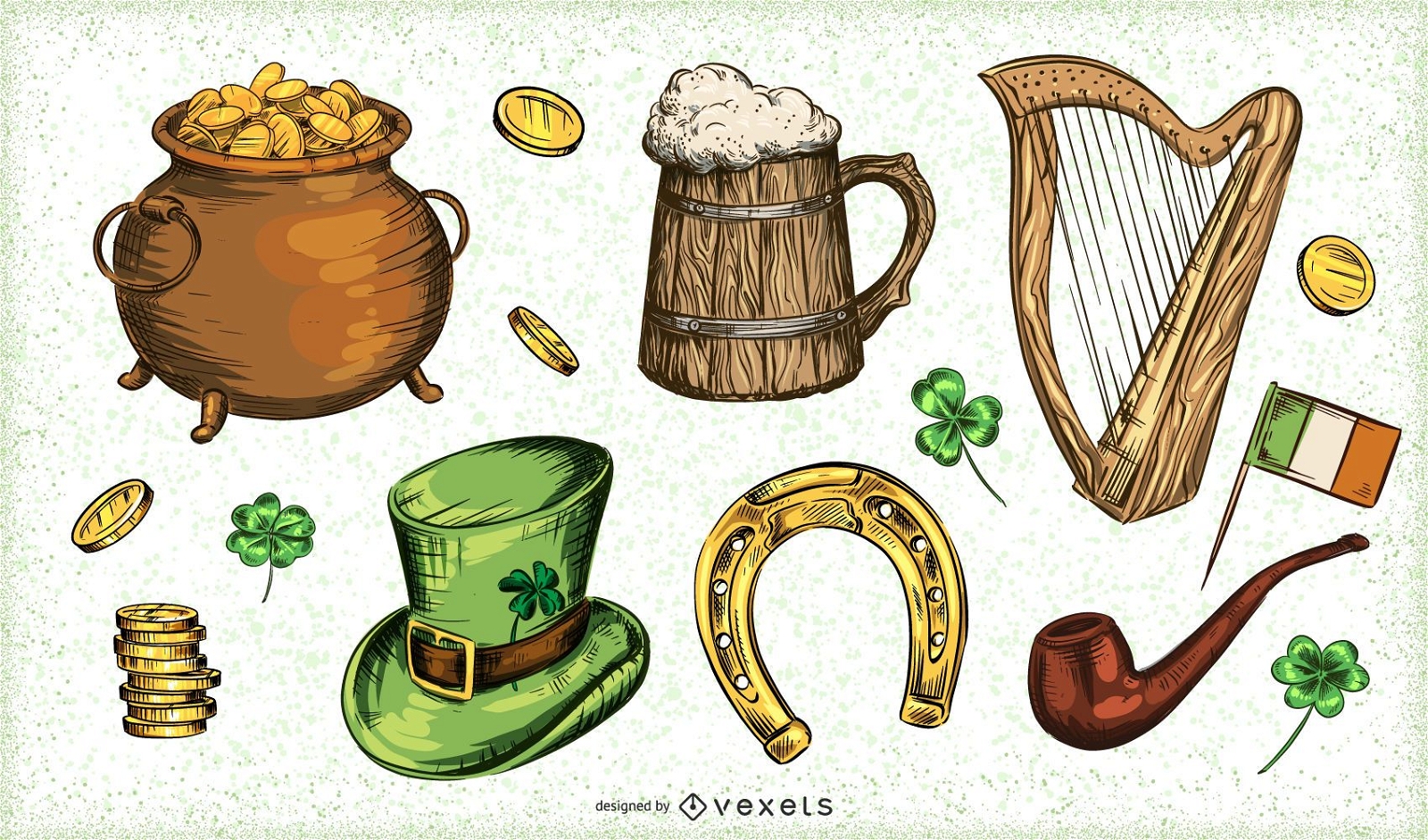 St. Patrick&#39;s Day-Elemente-Set