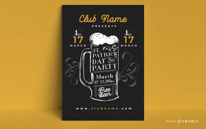 Cartel de fiesta de cerveza st particks