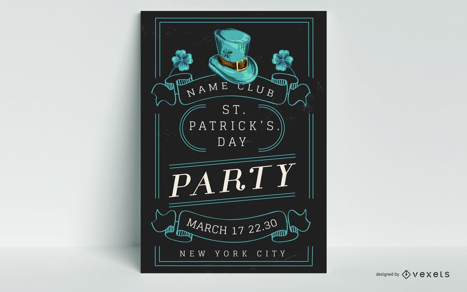St patrick's party poster template