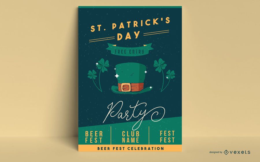 St Patrick Tagesparteiplakatschablone St Patrick Tagesparteiplakatschablone