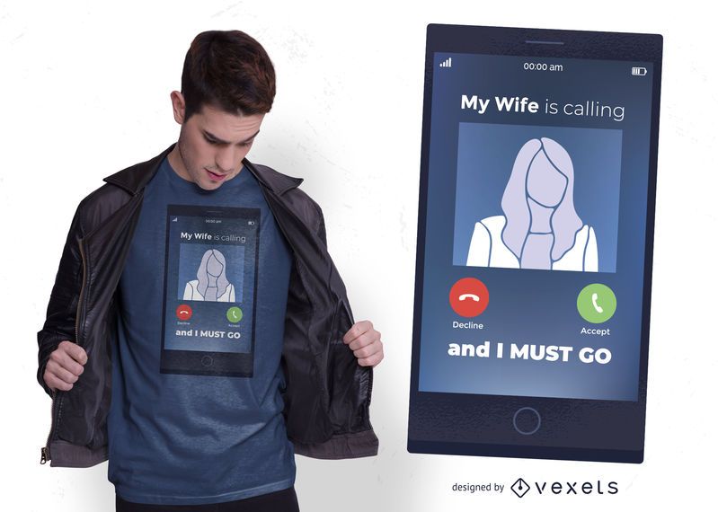 Wife Calling T-shirt Design Wife Calling T-shirt Design