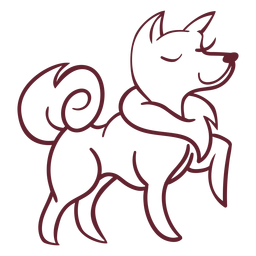 Personagem de cachorro feliz elegante Desenho PNG