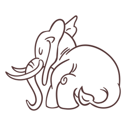 El personaje de elefante duerme con estilo Diseño PNG
