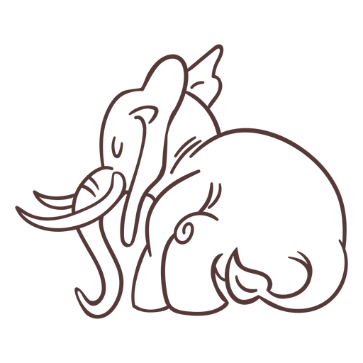 El personaje de elefante duerme con estilo Diseño PNG