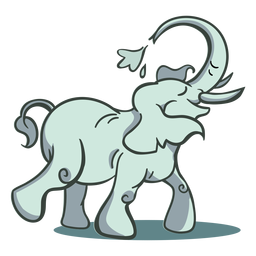 Elephant character water stylish PNG Design