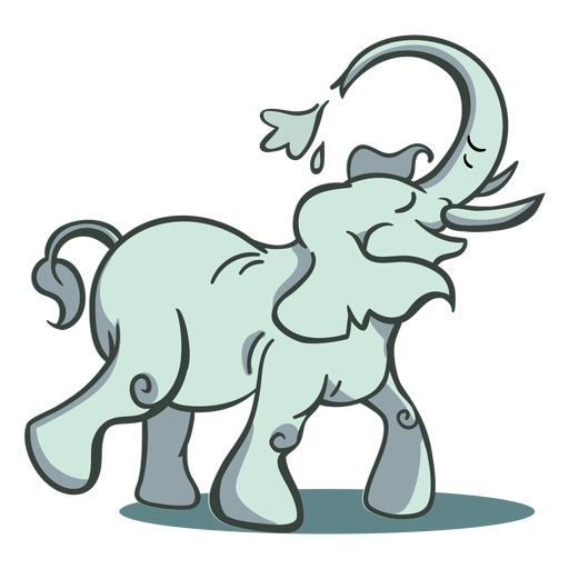 Elefante personaje agua con estilo Diseño PNG