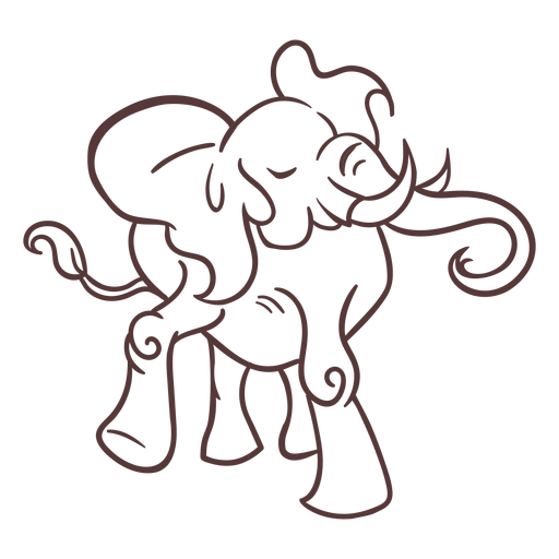 Personagem de elefante cinza elegante Desenho PNG