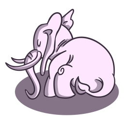 Elefante gris duerme con estilo Diseño PNG