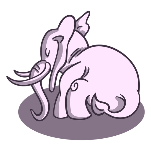 Grauer Elefant schläft stilvoll PNG-Design