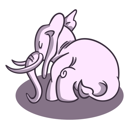 Grey elephant sleeps stylish PNG Design