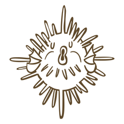 Stilvoller Charakter der Pufferfische PNG-Design