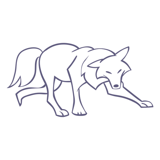 Stroke wolf character PNG Design