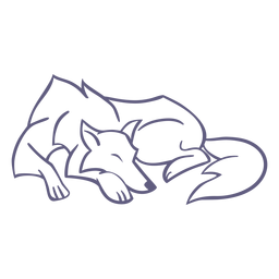 Stroke wolf character stylish wolf PNG Design