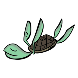 Turtle character sleeps stylish PNG Design