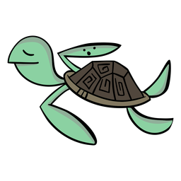 Stilvoller Cartoon der Schildkrötenfigur PNG-Design