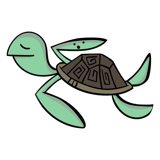 Desenho animado elegante do personagem de tartaruga