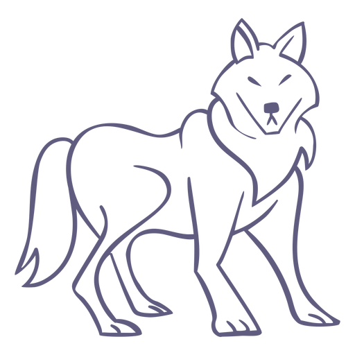 Traço estiloso do personagem lobo Desenho PNG