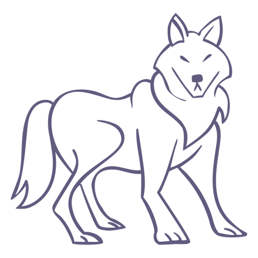 Trazo elegante de personaje de lobo Diseño PNG