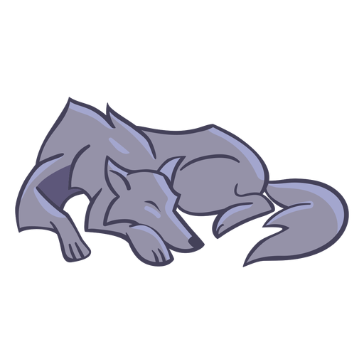 Wolf stylish character sleeping PNG Design