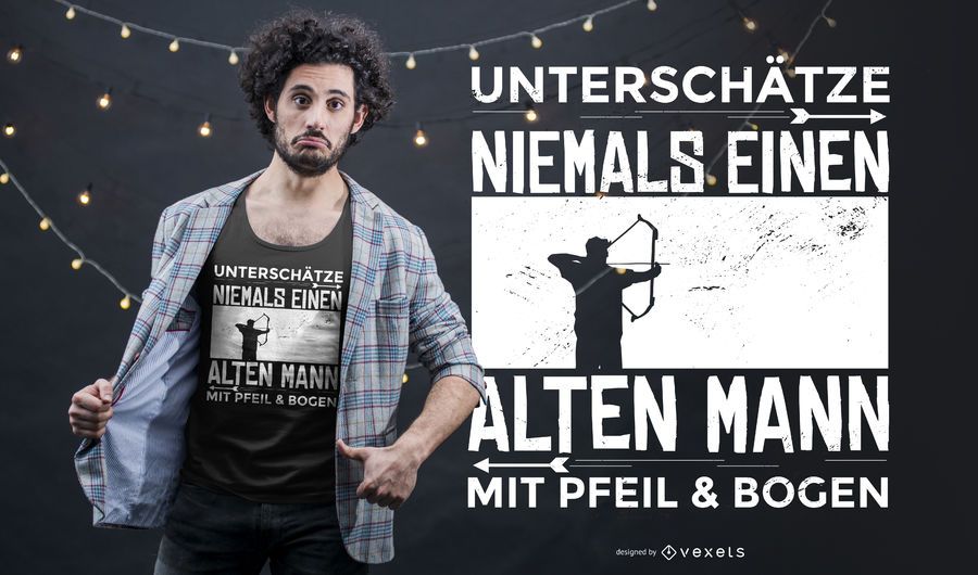 Deutscher Zitat-T-Shirt Entwurf des Bogenschützen Deutscher Zitat-T-Shirt Entwurf des Bogenschützen