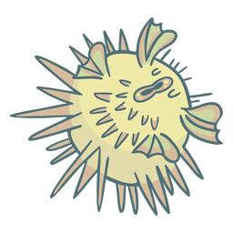 Diseño de fruncido de pez globo beige Diseño PNG