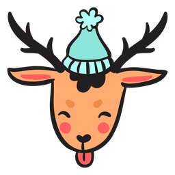 Lindo gorro marrón con cabeza de ciervo Diseño PNG