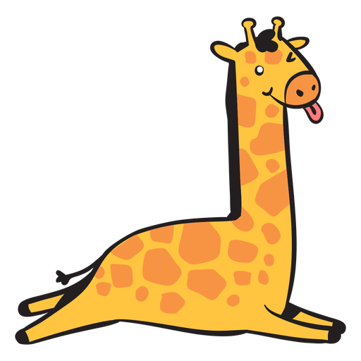 Linda jirafa saltando Diseño PNG