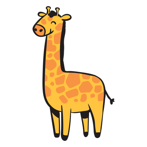 Girafa fofa sorrindo Desenho PNG