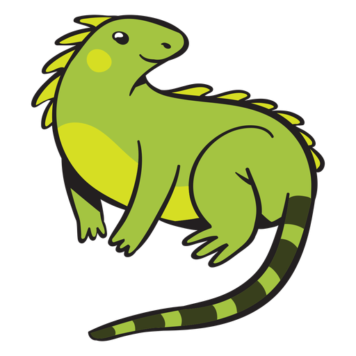 Cute green iguana PNG Design