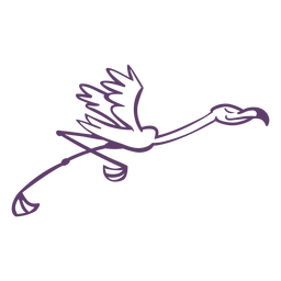 Flamingo running taking flight outline PNG Design