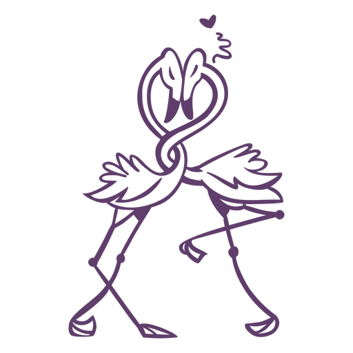 Flamingos in love outline PNG Design