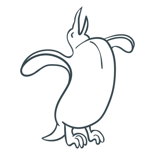 Pingüino riendo contorno Diseño PNG