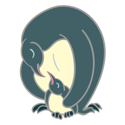 Penguin parent chick PNG Design