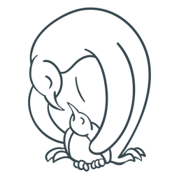 Penguin parent chick stroke PNG Design