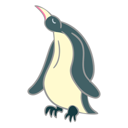 Pinguin stehende Augen geschlossen PNG-Design