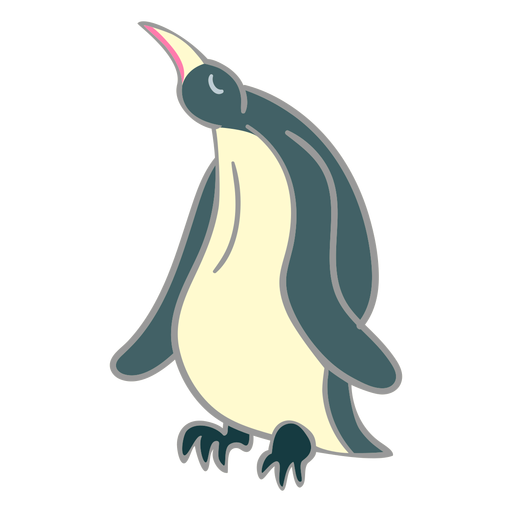Penguin standing eyes closed PNG Design