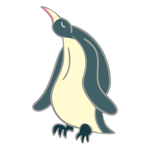 Pingüino de pie con los ojos cerrados Diseño PNG