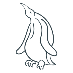 Pinguin stehende Augen geschlossen Umriss PNG-Design