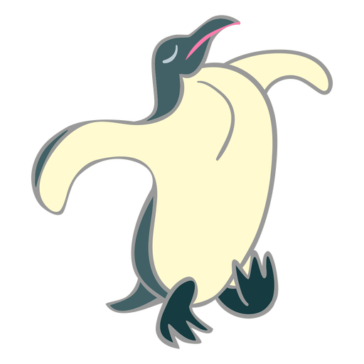 Penguing andando no peito estufado